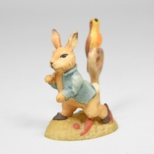 Beatrix Potter Peter Rabbit Bird Toriart Anri Miniature Figurine 1978 VTG Italy picture