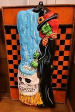 Vintage Halloween Vacuform Witch Skull Cauldron 1977 A+ Condition 25×9 1/2
