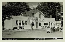 Standard Gas Station Webb Lake WI Wisconsin RPPC Photo Postcard COPY picture