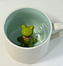 Frog Coffee Cup Hidden 3D Animal Inside Mug Whimsical Handmade Figurine Mugs picture