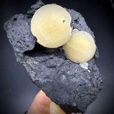 Natural Two very cute zeolite balls based on the rock mineral specimen/zhejiang picture