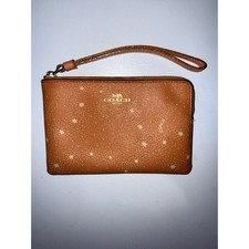 Coach X NASA Constellation Corner Zip Wristlet Pink Peach Stars RARE HTF T picture