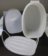Vintage Tupperware Flavor Saver Poultry Keeper Roaster Container Clear 852 USA picture