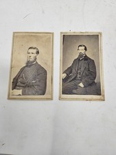 2 Antique 1800s Men In Suits CDV Photo Card – Original Portrait Photography picture