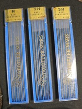 Lot 3 Vtg Staedtler-Mars Lumograph Drawing Lead No. 1904 H 2H 3H Unopened picture