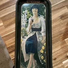 VINTAGE 1973 COCA-COLA GREEN TIN METAL SERVING TRAY GIBSON GIRL 1921 ADVERTISING picture