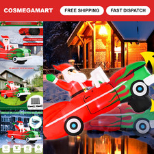 8FT Inflatable Animated Santa in Car - Christmas Outdoor Decoration, Holiday Dec picture