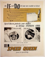1961 Speed Queen Washer Dryer Ad Vintage McGraw-Edison Laundry Ephemera picture