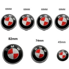 7Pcs For B-M-W HubCaps Steering Wheel Emblem Badge Set 82+74mm 68mm 45mm picture