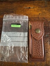Vintage Puma Leather Sheath With Honing Steel. Made In Germany. Basketweave.  picture