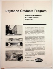 1959-60 Raytheon Graduate Program Harvard MIT Caltech Vintage Ad Ephemera picture