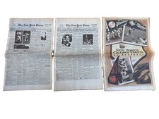 NY Times Baseball Newspaper Lot 1951 1956 Giants Dodgers Yankees Bobby Thomson picture