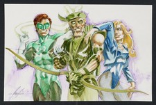 Green Lantern, Green Arrow, and Black Canary Commission by Mike Grell picture