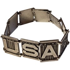 vintage WWII Homefront Sweeatheart Sterling Silver Army Air Forces Bracelet picture