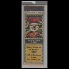 Matchbook Cover - Star Match Co Midway Restaurant Kensington Avenue picture
