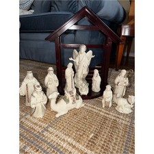 12 pc Lenox Classic Jewels Nativity Collection China Christmas Set EUC picture