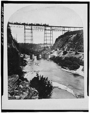 Photo:Portageville NY 1875 Erie Railway Genesee River Bridge Trial Run picture