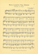 UNIVERSITY OF ILLINOIS Vintage Song Sheet c 1927