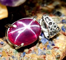 24.18 Ct Genuine Natural Red Star Ruby Pendant – IGL 925 Silver Jewelry