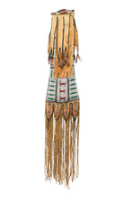 Handmade Native American Tobacco Cover Sioux Beaded Leather Pipe Bag Fringe picture