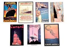 8 -Vintage Postcard The Cunard Line Collection Marine Art Posters Postcards 1990 picture