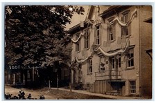 1909 I.O.O.F. Hall Patriot Flag Turbotville Pennsylvania PA RPPC Photo Postcard picture