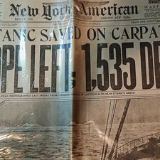 The New York American April 18, 1912 Titanic Sinking Historic Newspaper picture