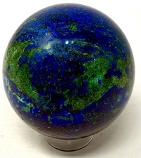 685g Beautiful Large Azurite/Malachite Crystal Sphere Deep Colors With Holder picture