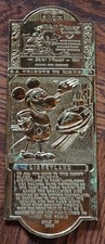 Vintage Disneyland Brass Tribute Door Push Plate Plaque Mickey Walt Disney picture