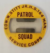 Vintage Edward W Stitt Jr HS 164 Man Patrol Squad Pin Service Corps Name Tag picture