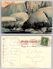 1916 Niagara Falls American Falls Winter Ice Vintage Postcard Amegraph Co. picture