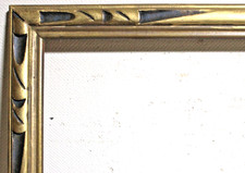 ANTIQUE ARTS CRAFTS FITS 18 X30 WOOD PICTURE FRAME ORNATE GOLD GILT BLACK CARVED picture