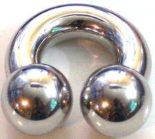 00g 3/4 inch Monster Steel Shiny 19mm ball Prince Albert Ring 316L Horseshoe Hot picture