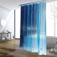 Blue Shower Curtain Liner Waterproof EVA 72x72 w/ Magnets & Rustproof Grommets picture