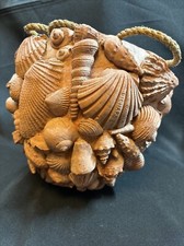 RICHARD ETTS MCM VTG HANGING WALL FLOWOR POT SEA SHELL RARE picture
