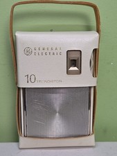 Vtg 1960's GE P1700A 10 Transistor AM Pocket Radio White Chrome TESTED WORKS W/ picture