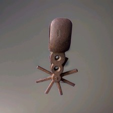 Antique Mexican Cast Iron Rowel Spurs Large Star Chihuahua Style Western Cowboy picture