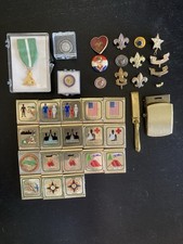 Lot: Vintage Boy Scouts of America/BSA Belt Badges, Service Pins, and Medals picture