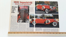 1931 CHRYSLER IMPERIAL CG ORIGINAL 2003 ARTICLE picture