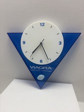 Vintage Viagra Clock - Pfizer Promotional Blue Drug Rep Advertising picture