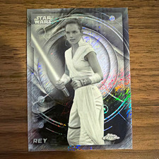 Topps Chrome Star Wars 2026 Rey #31 black and white shimmer SSP picture