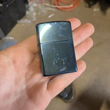 Zippo Lighter Blue Shiny Works 2005 Zippo Lighter B15 picture