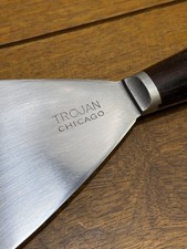 Beautiful Vintage Trojan Chicago Rosewood & Brass Putty Knife Scraper Rare picture