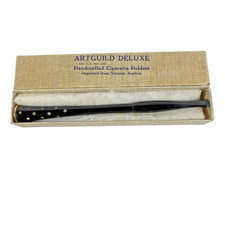 VTG 1930's Art Deco Artguild Deluxe Austria 5” Cigarette Holder w Rhinestones picture
