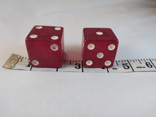 Vintage Pair of extra Large translucent Red Bakelite Dice - 1 1/4”, or 30 mm picture