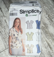 Simplicity 7176 Women’s Sportswear Shirt/Blouse Sewing Pattern Sizes 8 10 12 picture