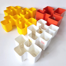 Vintage 1970s Vastill Domino Puzzle Planter Lot 8 Modular Space Age Chiaudrero picture