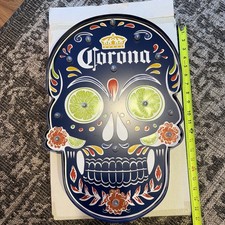 Rare Large Corona Beer Sugar Skull Light Up Sign Bar Decor 20”x 14” picture