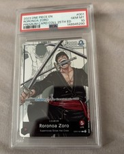 One Piece 2023 Roronoa Zoro OP01-001 Premium Card 25th Edition GEM MINT PSA 10 picture