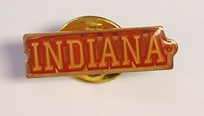 Vintage Indiana State Lapel Hat Pin Red Enamel Hoosiers College Sports Souvenir picture
